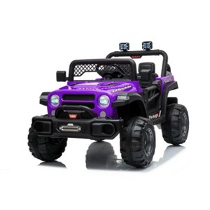 12V Kids Electric Ride-On Truck - Battery-Powered Off-Road Car with Parent Remote, Dual Motors, Wheel Suspension, LED Lights, Storage Space - 1 of 1