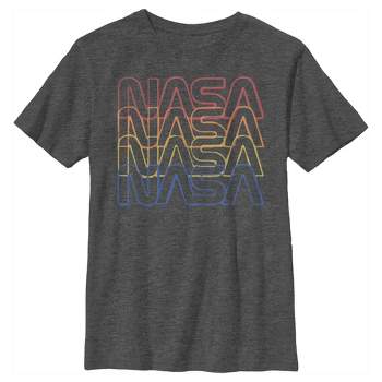 Boy's NASA Rainbow Repeat Logo T-Shirt