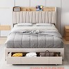 Upholstered Bed Frame w/ Storage Headboard,Platform Bed Frame w/ Storage Drawers, Charging Station No Box Spring Needed - 3 of 4