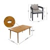 3 Piece Aluminum Outdoor Dining Set with Cushions,Acacia Wood Patio Dining Table and Chairs,Modern Garden Dining Set for Balcony-Cuddlewood - 4 of 4