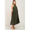 PinkBlush Olive Pleated Maternity Halter Dress - 2 of 4