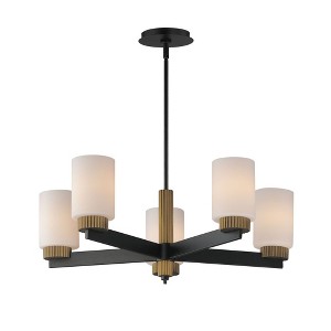 Maxim Lighting Ruffles 5 - Light Chandelier in  Black/Antique Brass - 1 of 4