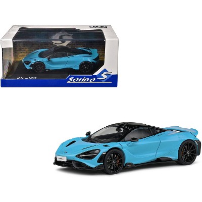 2020 McLaren 765 LT Curacao Blue with Black Top 1/43 Diecast Model Car by Solido