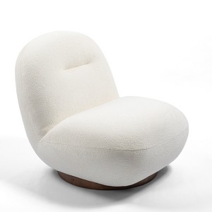 GDFStudio Oswald Modern Swivel 31.1" H Velvet Armless L-shaped Chair - 1 of 4
