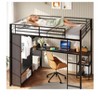 Coucheta Queen Loft Bed with integrated desk, wardrobe, shelves, hanging rod, guardrail and ladder. Perfect for space optimization. - 2 of 4