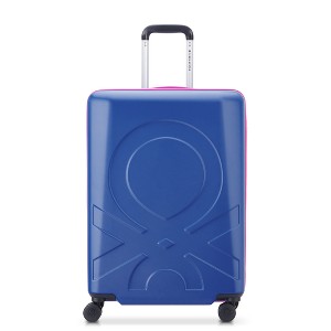 United Colors of Benetton x DELSEY PARIS Medium Checked Fabrica 24" Hardside Spinner Suitcase - Blue - 1 of 4