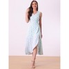 Allegra K Women's Floral Print Summer A-Line High Low Side Slit Sleeveless Midi Sundresses - 3 of 4