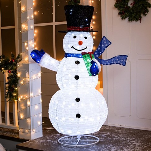 4 ft. Light-Up Snowman Collapsible Outdoor Christmas Decoration