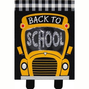 Back to School Fall Burlap Garden Flag Bus Autumn 18" x 12.5" Briarwood Lane - 1 of 4