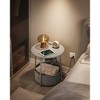 VASAGLE Side Table with Charging Station, Round End Table With Fabric Storage Box, for Living Room, Bedroom, Nightstand with Power Outlets USB Ports - 3 of 4