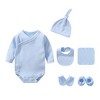 MyKids-USA Newborn Solid Color Cotton Bodysuit Thin Style Sets - 3 of 4