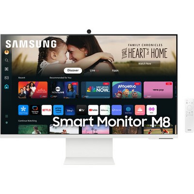 Manufacturer Refurbished Samsung M80D 32" 4K HDR Smart Monitor with Webcam, Warm White