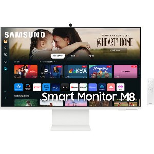 Manufacturer Refurbished Samsung M80D 32" 4K HDR Smart Monitor with Webcam, Warm White - 1 of 4