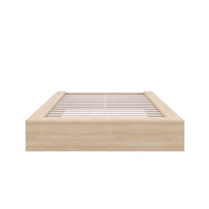 Nexera Full James Platform Bed Natural Blonde Oak: Engineered Wood, Minimalist Frame, No Box Spring Needed - 1 of 4
