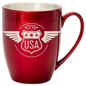 100 North United States of America 10 Ounce Cardinal Red Metallic Finish, Comfortably Fits Your Hands, New Bone China Coffee Tea Cup Mug, USA 1776 - 1 of 1