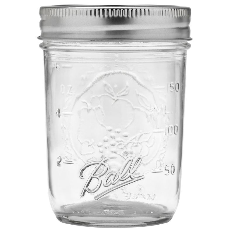 Ball 8oz 12pk Glass Regular Mouth Mason Jar with Lid and Band, 1 of 7