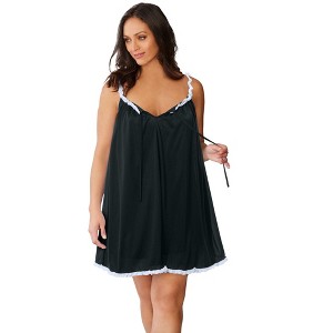 Amoureuse Women's Plus Size Babydoll Ruffle Gown - 1 of 4