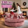 Aukfa 55" Oversized Round Chaise Lounge Chair, Modern Circle/Cloud Sofa Bed, Bean Bag Chair For Living Room - 2 of 4