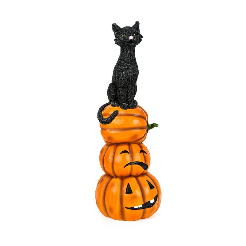 32" Halloween Black Cat and Pumpkins Stack - National Tree Company, 5 of 6