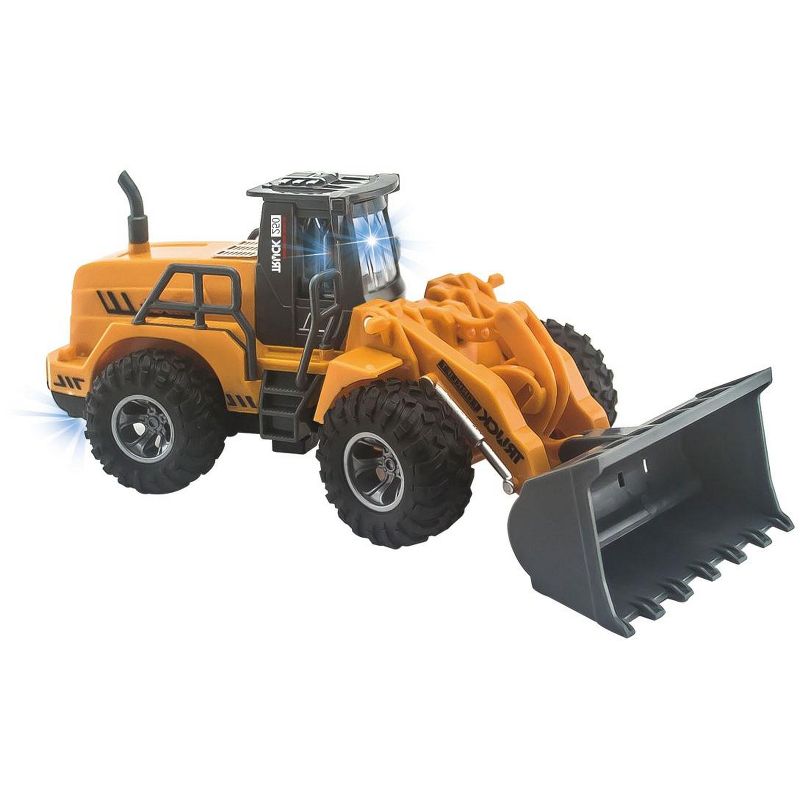 Link 1:30 RC Bulldozer Construction Vehicle Radio Control Truck Toy With 5 Channels | Yellow, 3 of 4