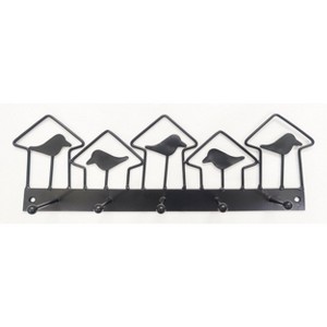 Transpac Metal 5 in. Black Birdhouse Wall Decor Hooks - 1 of 2