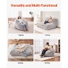 VEVOR Bean Bag Bed Chair, Convertible Chair from BeanBag to Lounge or Mattress, Bean Bag Chair Bed with Washable Cover for Adults, Grey(Full Size) - 4 of 4