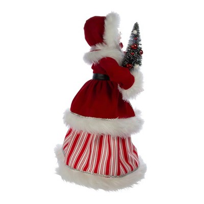 17.25-Inch Red and White Resin Mrs. Claus Figurine