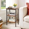 VECELO Modern X-Design Nightstand, End/Side Table with 3 Storage Shelves for Bedroom or Living Room - 4 of 4