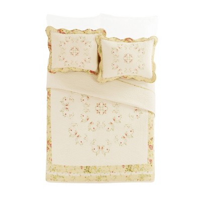 Ivory Cotton Reversible King Bedspread Set