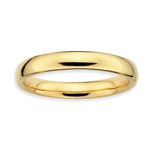 Black Bow Jewelry 3.25mm 14k Yellow Gold Plated Sterling Silver Stackable Polished Band - 1 of 4