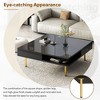 Lyngins Geometric Coffee Table with LED Strip Lights – UV High-Gloss Finish, Double-Layer Storage, 2-Tier Square Center Table for Living Room - 4 of 4