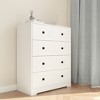Vynxaria Chest Of Drawer with 5 drawers white color farm door for Bedroom, Living Room, Kids' Room,Hallway - 4 of 4