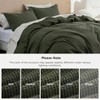 Queen Cotton Duvet Cover, 100 Waffle Weave Olive Green, Breathable Soft, 3 Pieces, 90x90 - 3 of 4