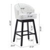 SKRAN 33.25"  Swivel Bar Stools with Backs Set of 2 Upholstered with Button-Tufted Backrest, Rubberwood Frame,for Home Bar, Kitchen Counter - 3 of 4