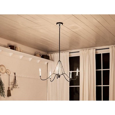 Anvil Iron 31.25" 5-Light Black Candle Chandelier