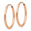 Black Bow Jewelry 1.5mm x 19mm 14k Rose Gold Polished Endless Tube Hoop Earrings - 2 of 4