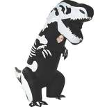 Studio Halloween Kids' Inflatable Skeleton T-Rex Costume - One Size Fits Most - Black