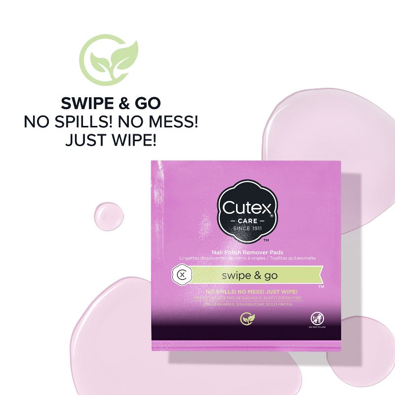 Cutex Swipe and Go Nail Polish Remover Pads - 10ct - 3.5oz, 5 of 10