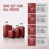 Karl Home 4 Piece Set of Mustard ABS Trolley Cases Vertical Stripes Luggage Red - 2 of 4