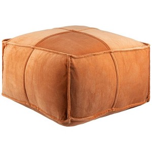 Mark & Day Hafnerbach 13"H x 24"W x 24"D Solid and Border Pouf - 1 of 4