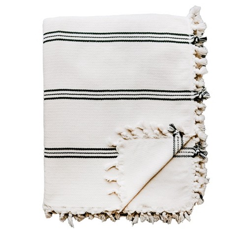 Sweet Water Decor Taylor Turkish Throw Blanket Two Stripe - 65x85 : Target