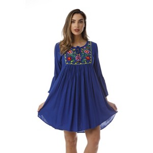 Riviera Sun Cold Shoulder Floral Embroidered Casual Dress - 1 of 3