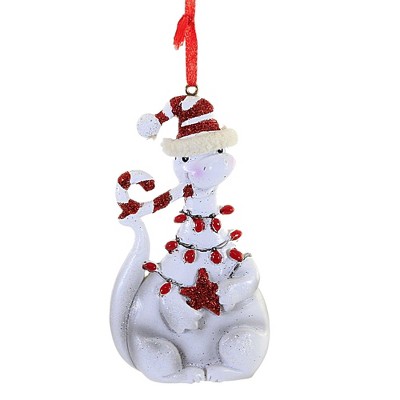 3.75 In Peppermint Dinosaur Christmas Tree Ornaments