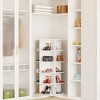 5 Tier Rotating Shoe Rack Tower, Revolving Shoe Rack Storage, Round Carousel Vertical Handbag and Shoe Organizer ,White - 4 of 4