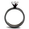 Slickblue Two-Tone Stainless Steel Ring, Women's Ring, Clear CZ Heart, IP Black & Brown, Wedding Style, Sizes 5-10 - 3 of 4