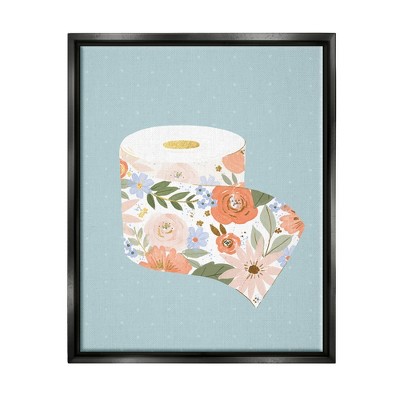 Stupell Industries Spring Floral Print Toilet Paper Over Blue : Target