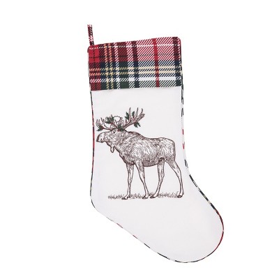 C&F Home Holly Moose Embroidered Christmas Stocking