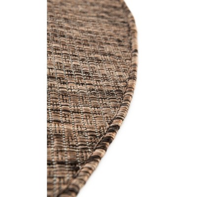Light Brown Oval Synthetic Outdoor Area Rug 4' x 6'