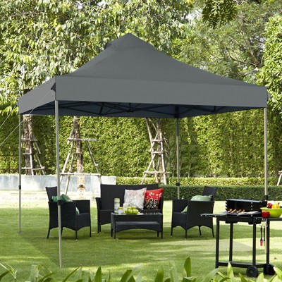 Tangkula 10' x 10' Pop Up Canopy Tent Easy Set-up Outdoor Tent Commercial Instant Shelter w/ 3 Adjustable Heights Blue/Grey/White