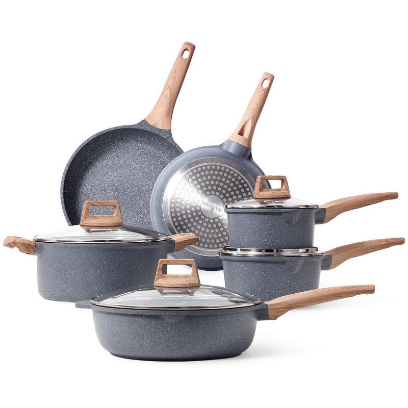 CAROTE Nonstick Granite Cookware Sets 10 Pcs Stone Cookware Set, Non Stick Frying Pan Set, Pots And Pans Set, 1 of 7